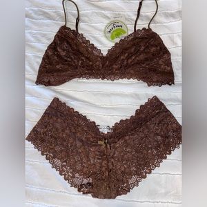 Brown 2 piece lingerie set